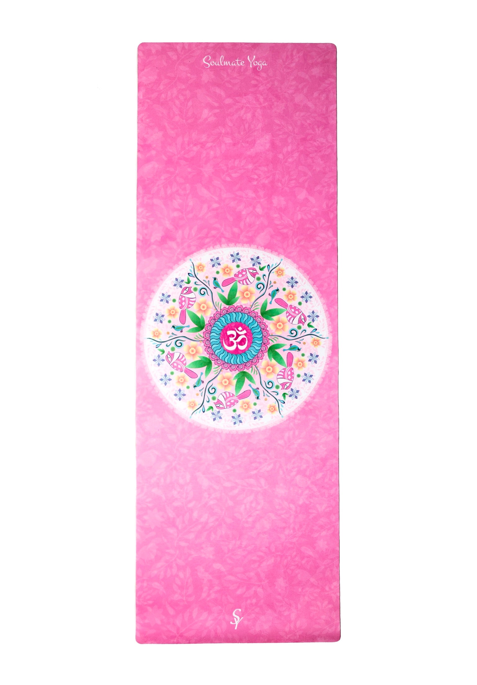 Suede Mandala Yoga Mat Pink