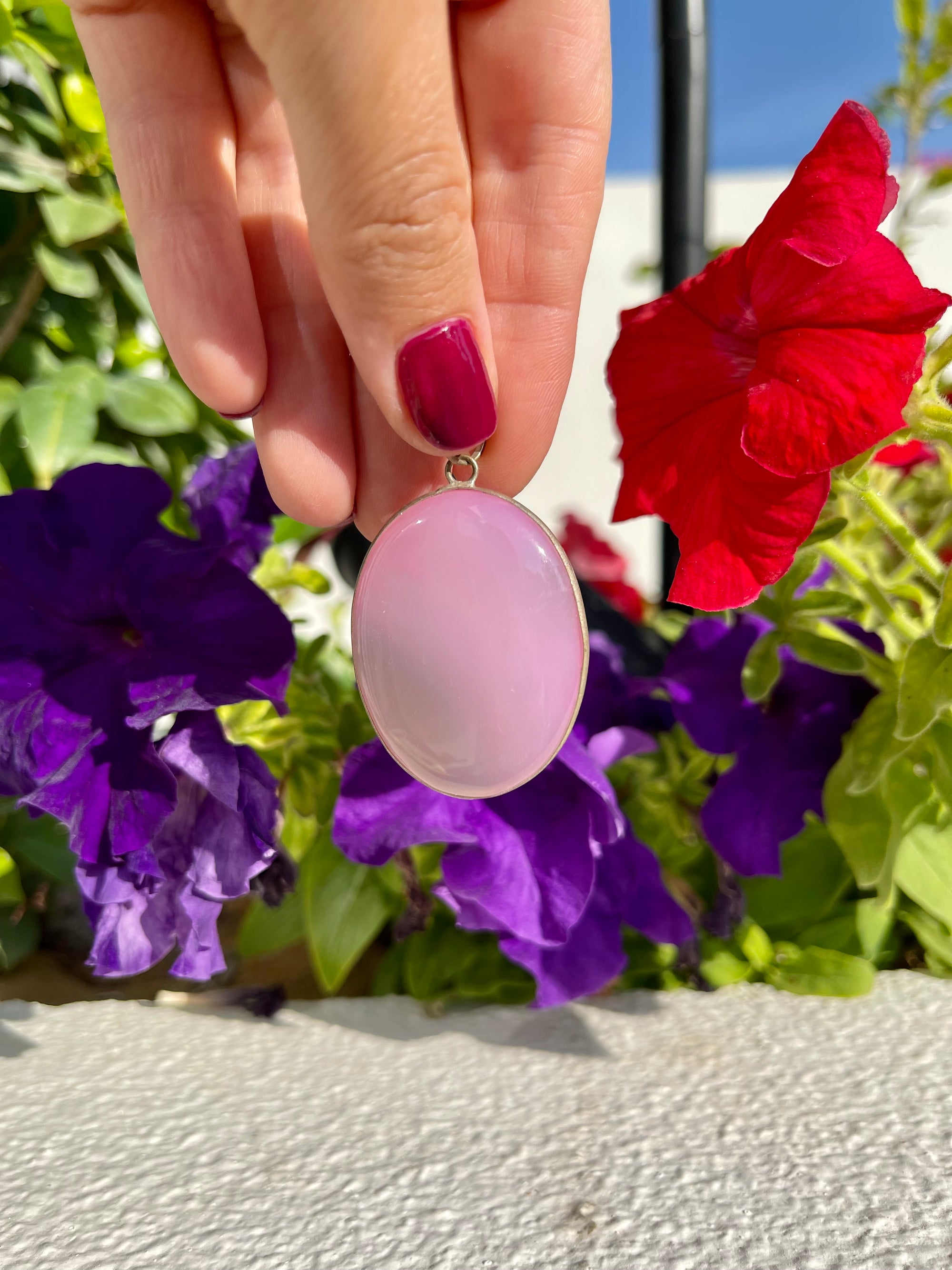 Rose Quartz Oval Pendant